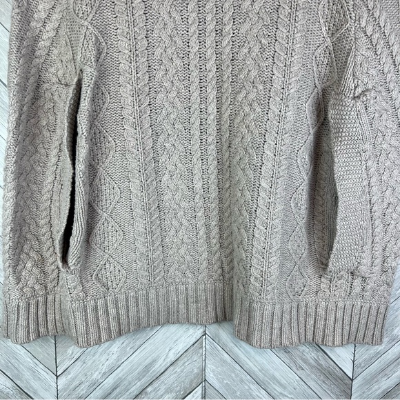 Anthropologie Fiets Voor 2 Cape Poncho Cocoon Sweater Cable Knit Medium Large - Picture 4 of 9